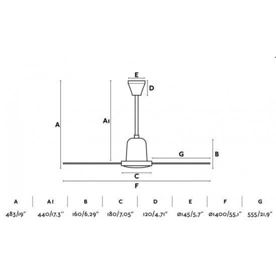INDUS ventilator tavan alb